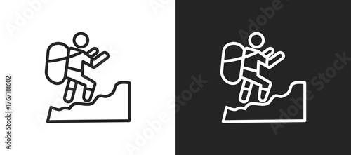 Hard Work Icon In Black And White Line Style