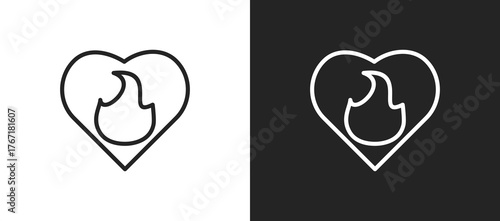 Passion Icon In Black And White Line Style