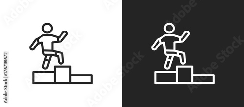 Challenge Icon In Black And White Line Style