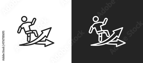 Resilience Icon In Black And White Line Style
