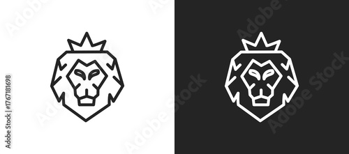 Courage Icon In Black And White Line Style