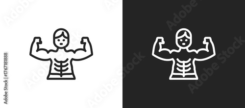Strength Icon In Black And White Line Style