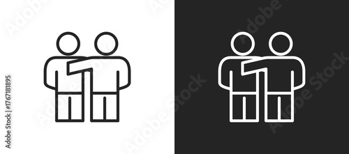 Empathy Icon In Black And White Line Style