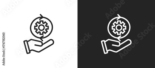 Change Maker Icon In Black And White Line Style