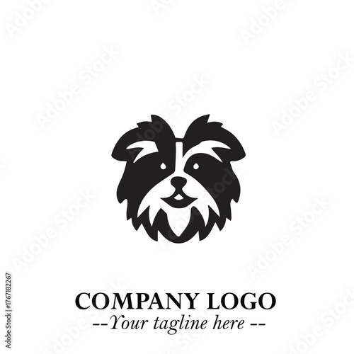 Loyal Head of Dog Logo Symbol in Black on White Background with Modern Minimalist Design
