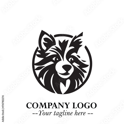 Loyal Head of Dog Logo Symbol in Black on White Background with Modern Minimalist Design