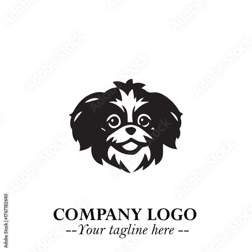 Loyal Head of Dog Logo Symbol in Black on White Background with Modern Minimalist Design