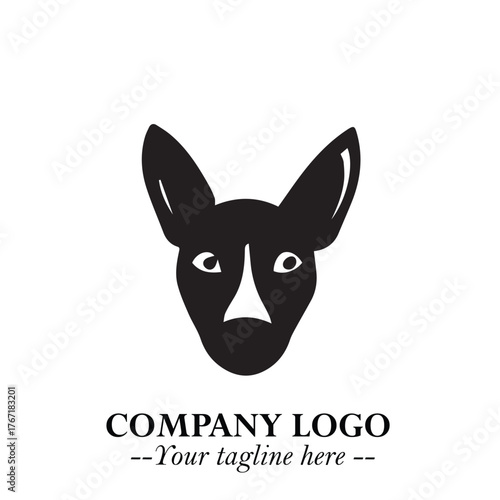 Loyal Head of Dog Logo Symbol in Black on White Background with Modern Minimalist Design