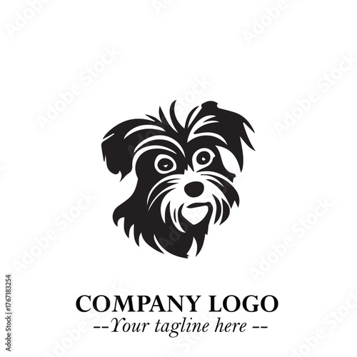 Loyal Head of Dog Logo Symbol in Black on White Background with Modern Minimalist Design