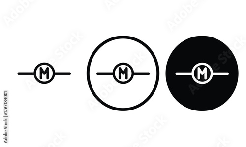 icon Motor black outline for web site design 
and mobile dark mode apps 
Vector illustration on a white background
