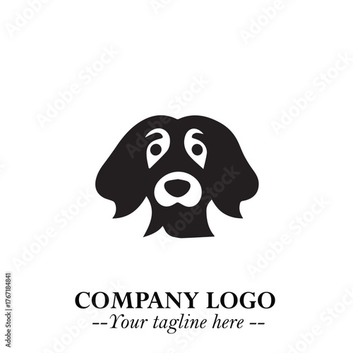 Loyal Head of Dog Logo Symbol in Black on White Background with Modern Minimalist Design