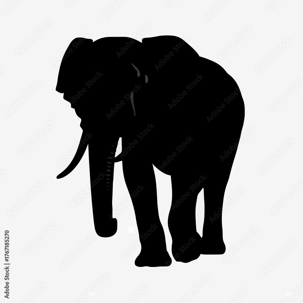 Obraz premium Minimal Elephant Silhouette Vector