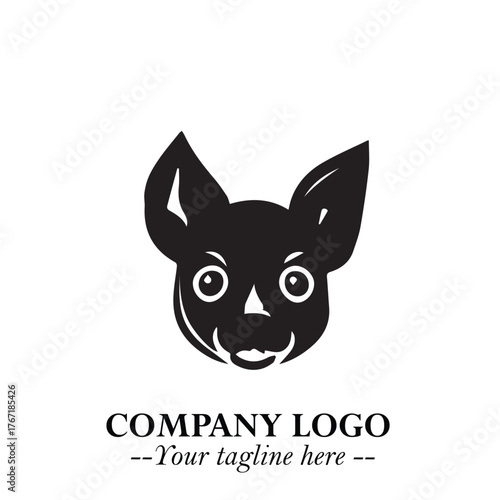 Loyal Head of Dog Logo Symbol in Black on White Background with Modern Minimalist Design