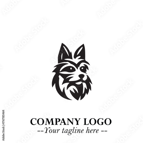 Loyal Head of Dog Logo Symbol in Black on White Background with Modern Minimalist Design