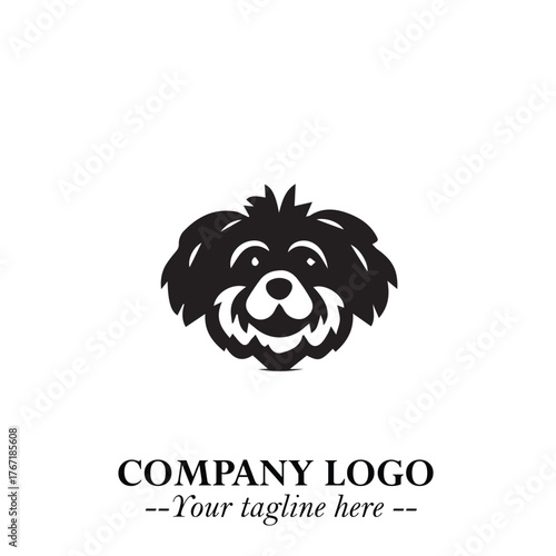 Loyal Head of Dog Logo Symbol in Black on White Background with Modern Minimalist Design
