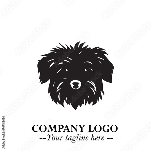 Loyal Head of Dog Logo Symbol in Black on White Background with Modern Minimalist Design