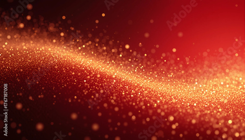 Red gold glowing background image, light, glitter, anniversary, gradation, banner texture advertising poster