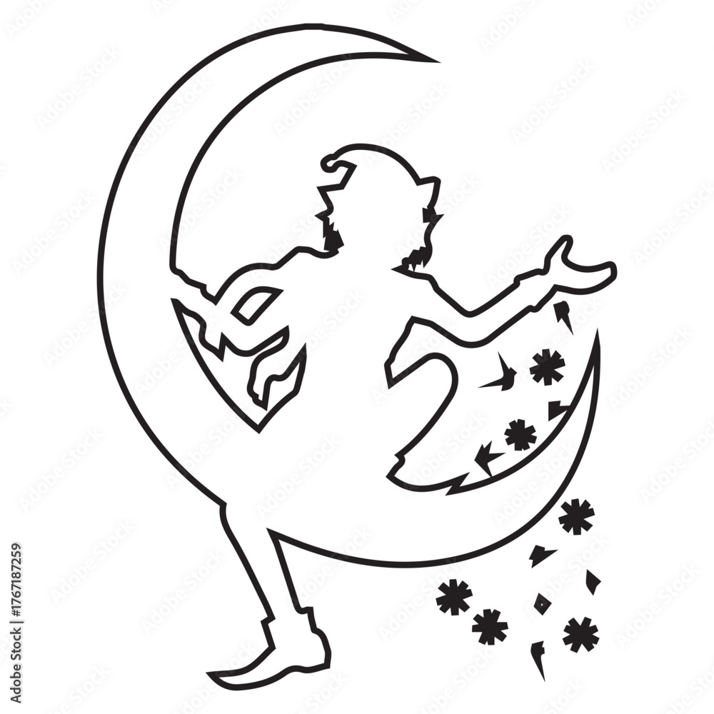 Obraz premium Elf on the Moon