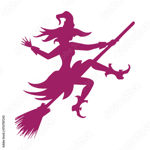 Flying Witch Silhouette