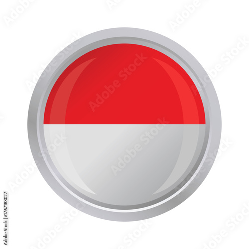 Free Download Indonesian country flag vector image, Indonesia circle flag icon design, flag of Indonesia, national symbol of Indonesia, red and white flag illustration, isolated on white background. - GFXLoad