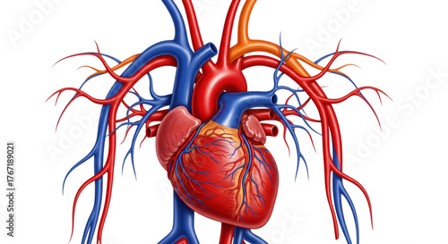 Anatomy Heart Circulation Diagram for Medical Education Cardiology Patient Health Web Design