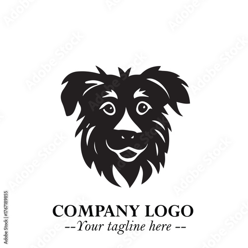 Wallpaper Mural Cute Head of Dog Logo Symbol in Black on White Background with Modern Minimalist Design Torontodigital.ca