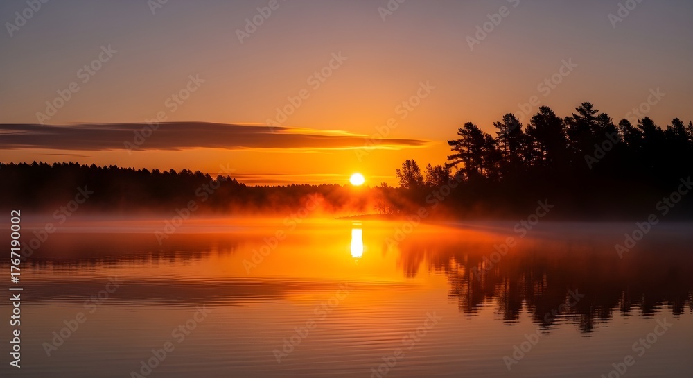 Obraz premium sunset over the river