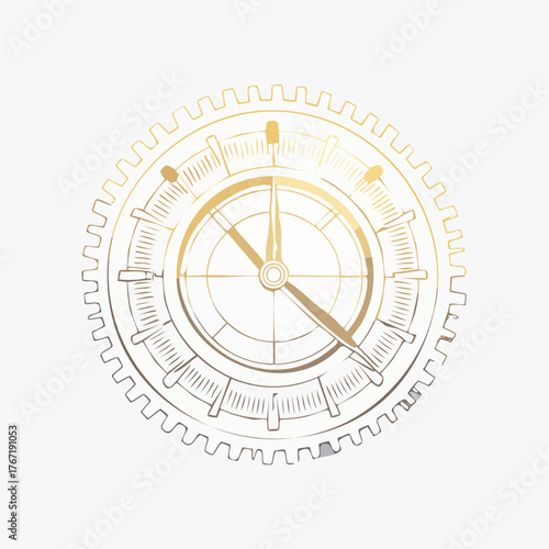 Steampunk Clock Design - A Detailed and Intricate Illustration.