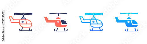 Air Ambulance Icon Pack In Multiple Styles