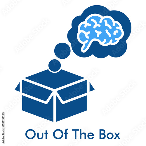 Out of the Box Icon in Duotone Style. Vector Illustration for Creativity and Innovation Concept