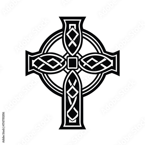 Jesus Cross Silhouette vector illustration, Black Jesus Cross Silhouette