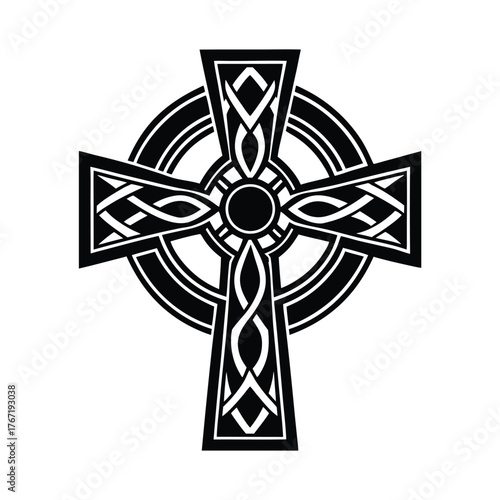 Jesus Cross Silhouette vector illustration, Black Jesus Cross Silhouette