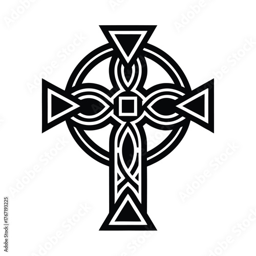 Jesus Cross Silhouette vector illustration, Black Jesus Cross Silhouette