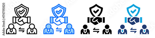 Trusted Partner Icon Set Multi Style Vector Illustration