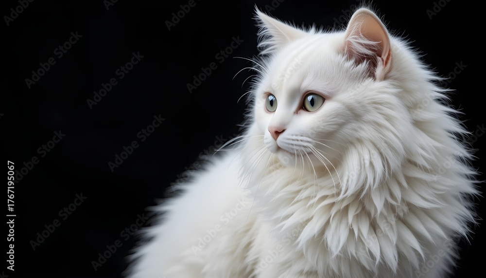 Obraz premium Bright-Eyed White Feline