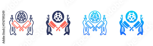Infected Meat Processing Icon Pack In Multiple Styles