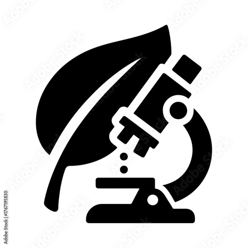 AI Leaf Sensor Icon - Smart Plant Health Analysis Technology Environmental Monitoring System