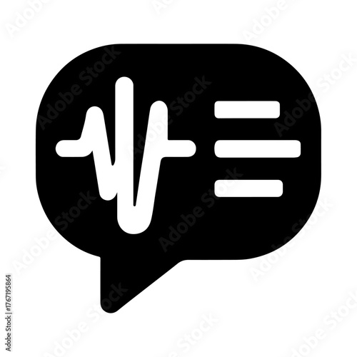 AI Voice Translation Icon - Smart Speech Recognition Soundwave Text Converter Technology System