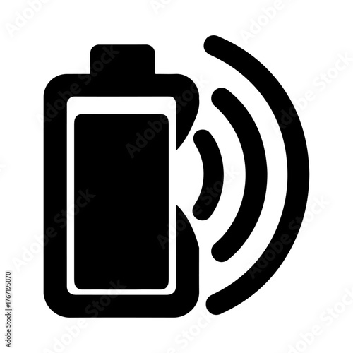 AI Wireless Battery Icon - Smart Power Charging Technology Energy Transfer System Symbol