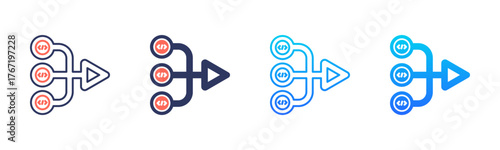 Code Merge Icon Pack In Multiple Styles