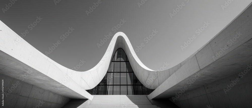 Obraz premium Modern architectural building with elegant curves transparent background