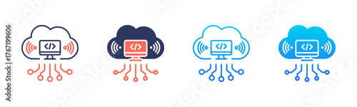 Hybrid Cloud Icon Pack In Multiple Styles