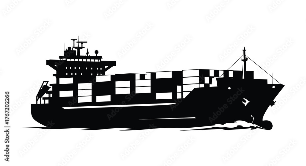 Obraz premium cargo ship silhouette