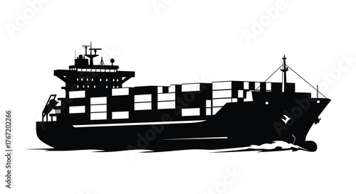 cargo ship silhouette