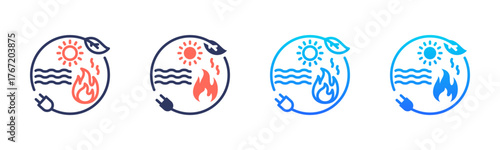Green Energy Icon Pack In Multiple Styles