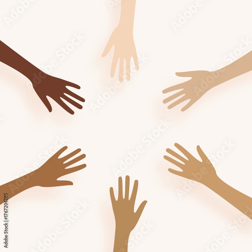 different human skin tone unity concept background
