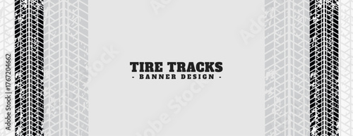 abstract dirty tire trace mark banner in brush stroke style