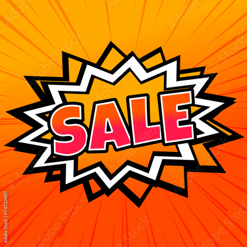 cartoon style sale offer background for online or retail store