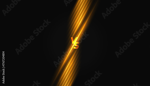 duel match battle versus vs dark banner with light effect