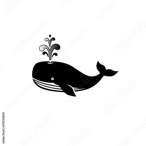 Spouting Whale Silhouette Icon